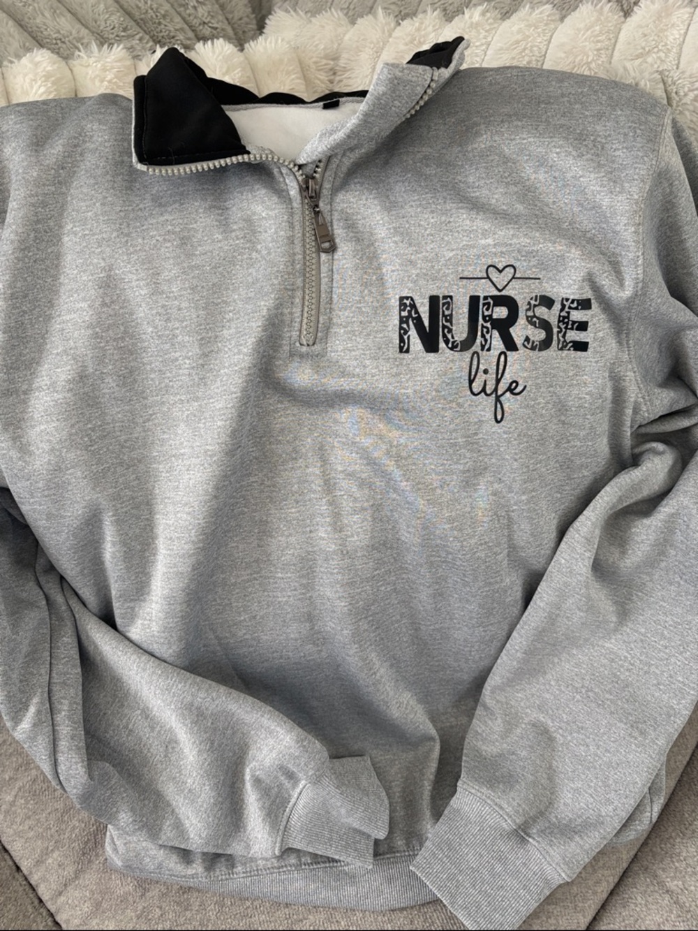 Nurse Life Gray Quarter-Zip Pullover